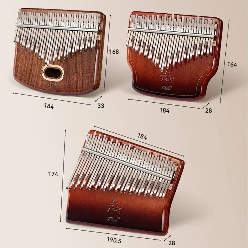 Wood Kalimba — 34 Keys with Carrying Case